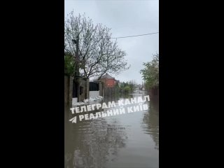 На видео Софиевская Борщаговка. По словам местных жителей, на данный момент затоплено немало подворий и подвалов прямо близлежащ