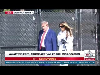 Дональд и Мелания Трамп прибыли, чтобы проголосовать на президентских праймериз Республиканской партии во Флориде