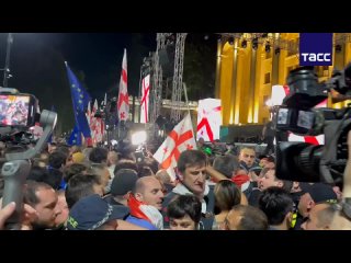 Scontri tra manifestanti e polizia vicino al parlamento georgiano