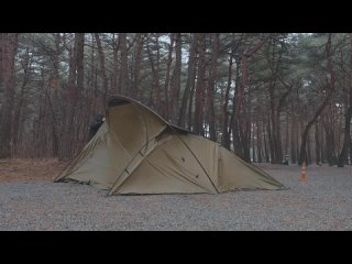 [류캠프 RYUCAMP] Одиночный кемпинг под дождем с моей собакой . Уютный отдых в палатке ASMR