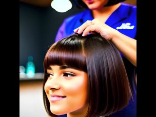 Womens Barbershop Haircuts 💈 - Women Short Bob Blunt haircut with Bangs⧸Fringe - Compilation 2