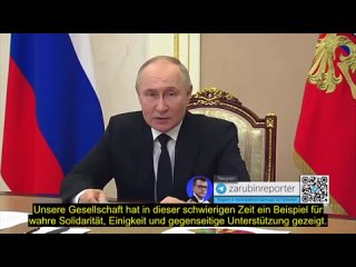 Putin spricht über die aktuellen Ermittlungen zum Krokus-Terroranschlag