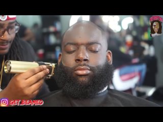 Get_Beamed - Barber Tutorial How To Line A Receding Hairline Crispy Beard Rick Ross Haircut