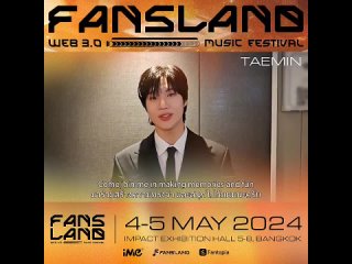Taemin greeting for Fansland Music Festival