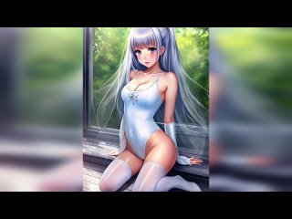 Drenched in Elegance_ AI Anime Girls Lookbook - Girls in White