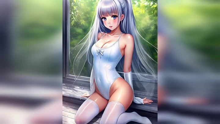 Drenched in Elegance AI Anime Girls Lookbook Girls in White