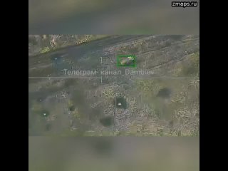 Эпичные кадры прилета “Ланцета“ по украинской БРДМ-2 с противодронной сеткой. Южнодонецкое направлен