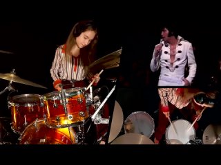 Sina jamming with Elvis_ Polk Salad Annie  Drum Cover by Sina