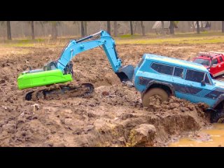 RC Crawlers Mud Off Road - Trailer Car Transportation Water Ride