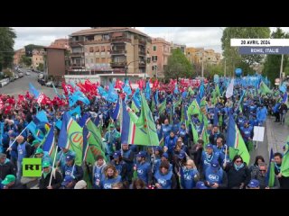 Rome : les syndicats rassemblent des milliers de personnes pour de meilleures conditions de travail