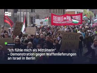 “Ich fühle mich als Mittäterin“ – Demonstration gegen Waffenlieferungen an Israel in Berlin