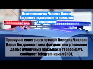 Источник: внучку Чкалова Дарью Богданову подозревают впризывах ктерроризму