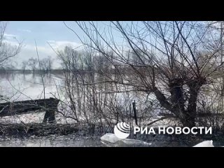 Укрепление и подъем насыпи ведется на улице Радищева в городе Ишиме Тюменской области, чтобы защитить лицей, дворы и дома от пол