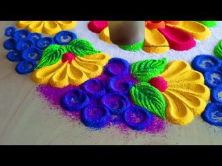 #1694 Satisfying video   Sand art   Navratri rangoli designs   Diwali rangoli design