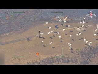 Минобороны РФ опубликовало видео поражения двух вертолетов ВСУ.
