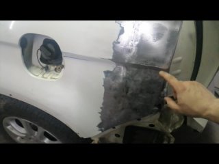 #HondaCR_V: ремонт заднего левого крыла после аварии
