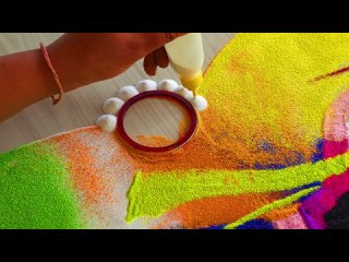 Republic day   Easy Tricolor rangoli designs   satisfying video   sand art