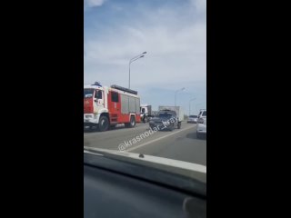 Жёсткая авария на Ростовском шоссе сейчас в Краснодаре, 16 км.