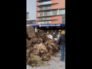 French farmers also directed their protests at the bankers who contributed to their impoverishment