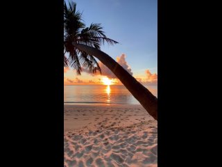 Sunset in the Maldives is a special sight rich palette of colors of the sky and the reflection of the light of the sun setting