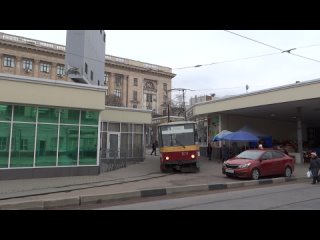 Ростовский трамвай Татра 824-й по 6-ке .г к остановке на Ц.Рынке