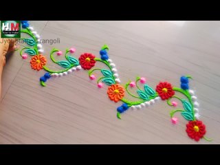 Easy and simple Rangoli designs   border rangoli #155