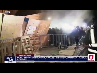 A Los Angeles (USA), la polizia fa irruzione in un accampamento di studenti filo-palestinesi dell'Universit della California