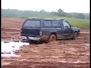Pickup Stuck in Mud at construction site