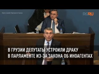 В Грузии депутаты устроили драку в парламенте из-за закона об иноагентах