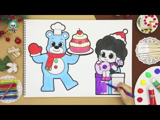 Coloring Christmas Party   Christmas with Pinkfong  Hogi   Hogi Arts for Kids