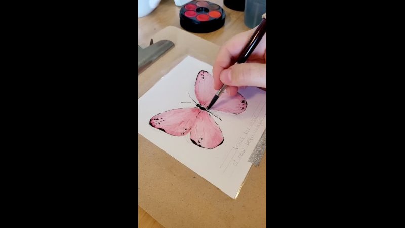 Как нарисовать хрупкую бабочку акварелью