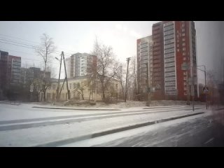 БКМ-321. Улица Чапаева. Летим в снегопад. Петрозаводск.
