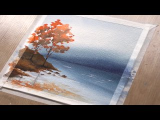 Simple Autumn Watercolor Painting Tutorial _ Easy Watercolor Painting