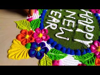 New year special freehand rangoli design by jyoti #675