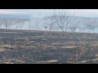 100 гектаров поля горело накануне в Минусинском районе
