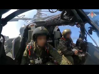 La tripulacin del helicptero Ka-52M atac a unidades de las Fuerzas Armadas de Ucrania en direccin Avdeevsky. El ataque se ll