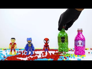 Satisfying Video l How to make 5 Rainbow Coca cola Bottle with stress balls and beads l Cutting ASMR
