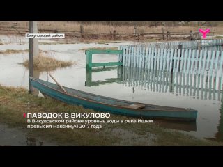 Уровень воды в реке Ишим в селе Викулово превысил значение 2017 года