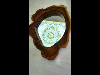 Зеркало в деревянном спиле карагача “24-05“