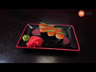 Как приготовить ролл с красной икрой. Суши шоп. _ How to make salmon roe sushi