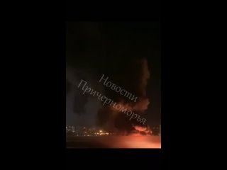 A huge fire at an enemy facility in Odessa