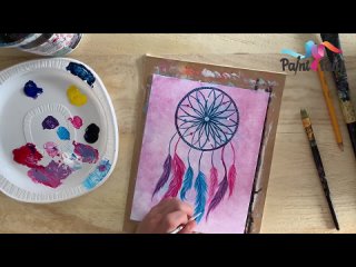 how to paint dreamcatcher _ using acrylic paints