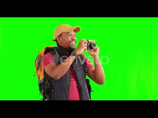 travel-camera-and-green-screen-with-a-black-man-ba