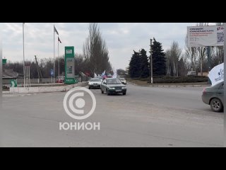 В Енакиево к автопробегу присоединились байкеры