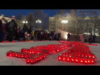 У монумента «Узел памяти» началась акция «Свеча памяти»