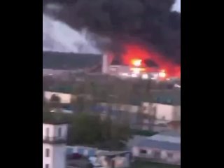 Пожар на Трипольской ТЭС под Киевом после ночного удара