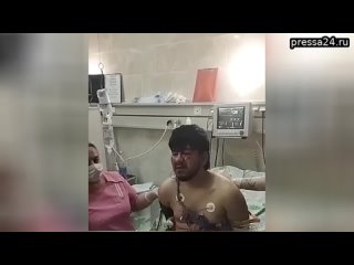 Видео допроса четвертого террориста 19-летнего  Мухаммадсобира Файзова  в больнице.  На русском он н
