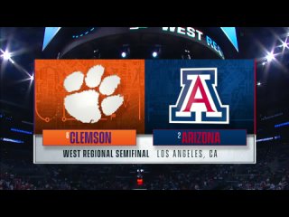 #6 Clemson Tigers vs #2 Arizona Wildcats NCAAM Tournament 2024 Sweet 16 West