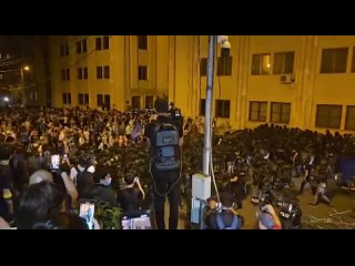 Chaos erupts in Tbilisi as protesters surrounding the parliament building are pushed out