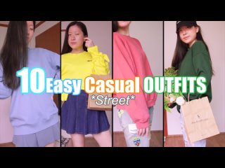 street casual outfits LOOKBOOK🧢 - 하이틴 스트릿 비비드컬러 맨투맨 코디 룩북하울